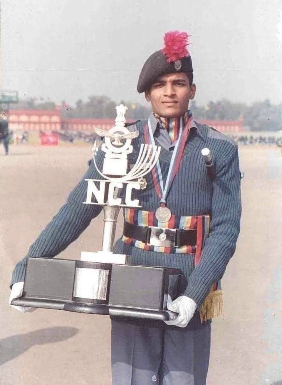 NCC Air Wing: Best Cadet, with the trophy